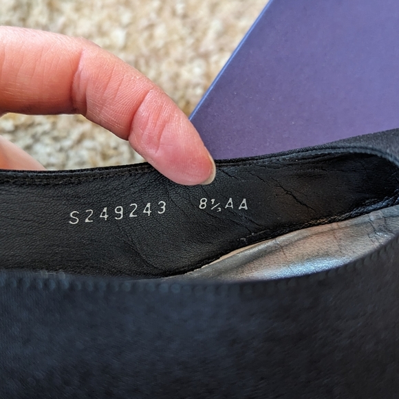 Vintage Stuart Weitzman Leah Square Toe Black Pumps Shoes Women's Size 8.5 N - Picture 13 of 13